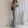 Satin Slip Sleeveless Backless Slim Maxi Dress