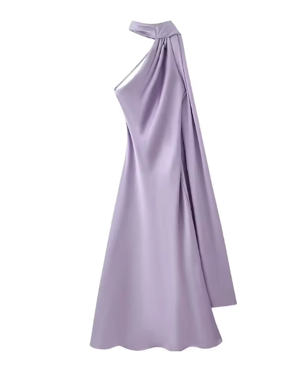 Satin Ribbon Halter Long Dresses