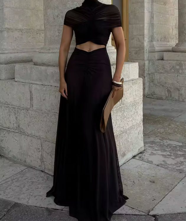 Short Sleeve Sexy Maxi Dress