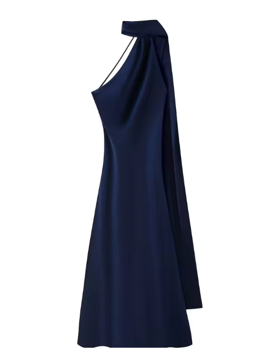 Satin Ribbon Halter Long Dresses